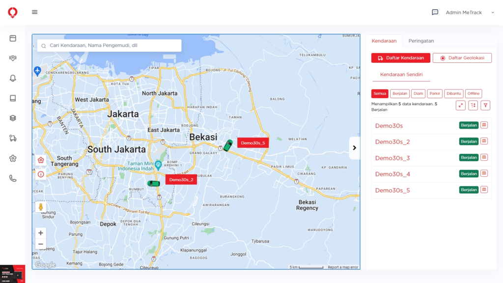 pelacakan lokasi real-time